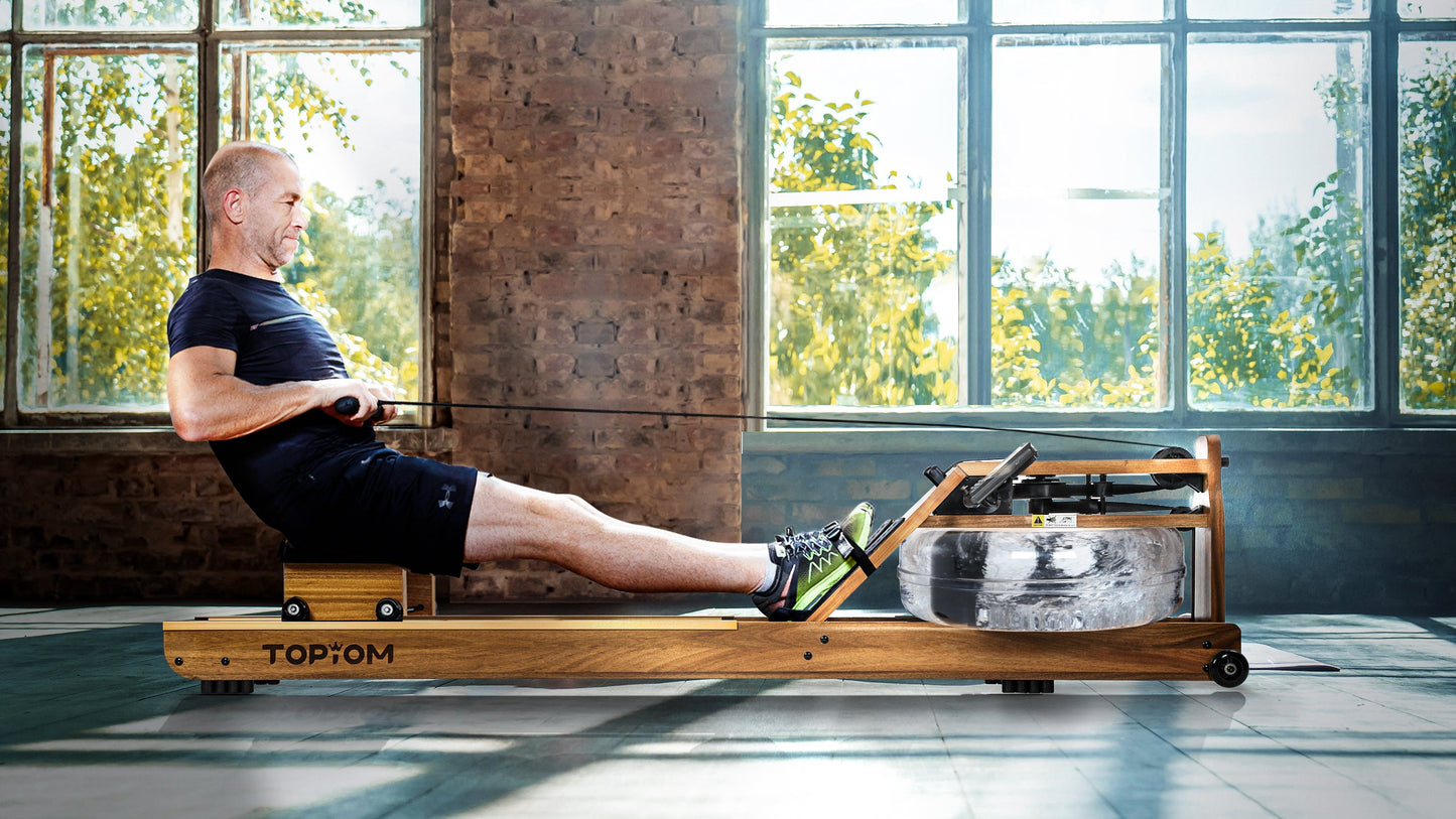 Topiom Rowing Machine for Home Use | Solid Wood | TM3 Monitor